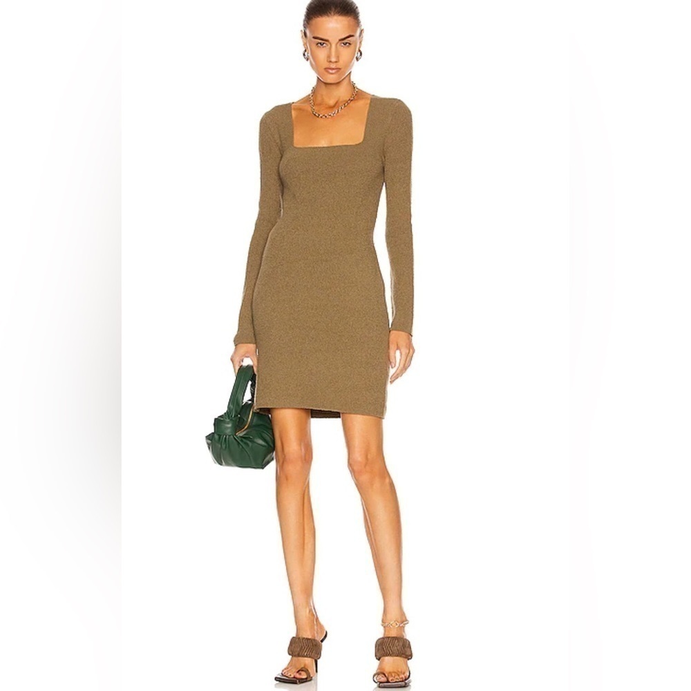 Nanushka Leah mini dress in army green NWT